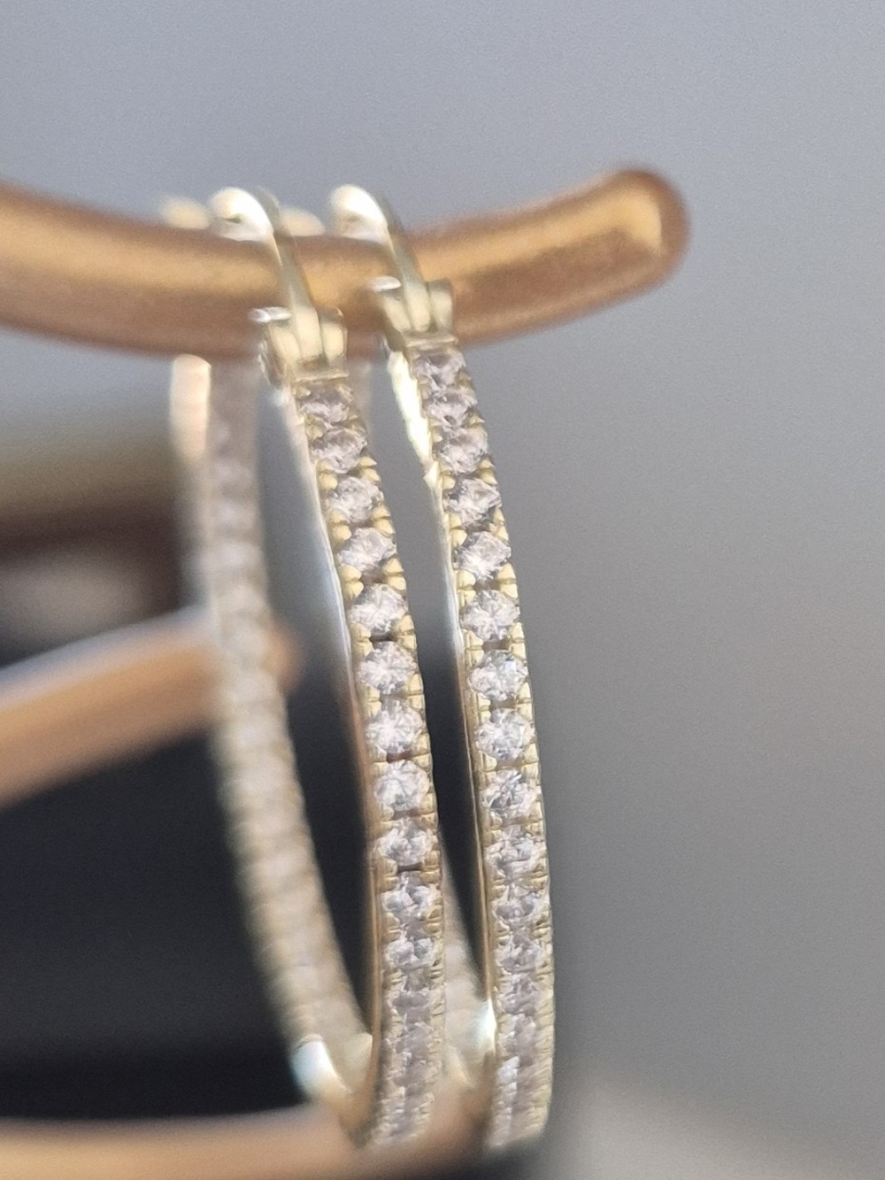 Gold Hoop Earrings with Pavé Cubic Zirconia - Women's Jewelry
